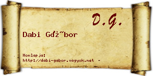 Dabi Gábor névjegykártya