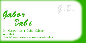 gabor dabi business card